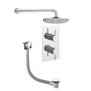 JTP Florence Chrome Thermostatic Two Outlet Bath Kit with Shower and Bath Filler