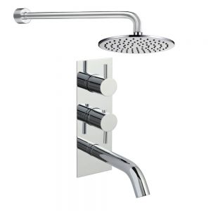 JTP Florence Chrome Thermostatic Two Outlet Bath Kit with Shower and Bath Spout