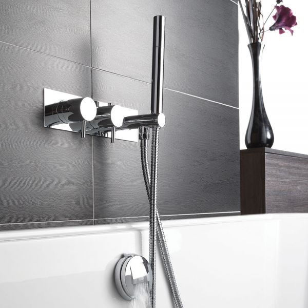 JTP Florence Chrome Thermostatic Two Outlet Bath Kit with Handset and Bath Filler #3