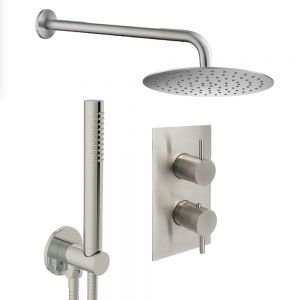 JTP Inox Stainless Steel Thermostatic Two Outlet Shower Kit