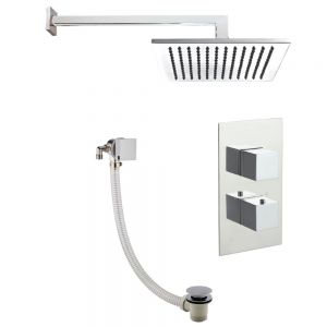 JTP Athena Chrome Thermostatic Two Outlet Bath Kit with Shower and Bath Filler