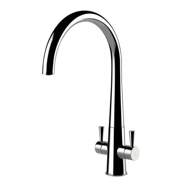 Clearwater Corona C Twin Lever Chrome Monobloc Kitchen Sink Mixer Tap