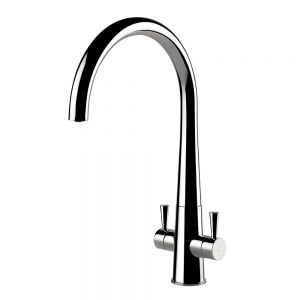 Clearwater Corona C Twin Lever Chrome Monobloc Kitchen Sink Mixer Tap