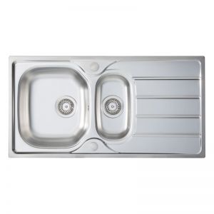 Prima Stainless Steel 1.5 Bowl and Drainer Inset Kitchen Sink