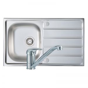 Prima Compact Stainless Steel Sink and Single Lever Kitchen Tap Pack