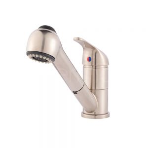 Clearwater Creta Pull Out Single Lever Brushed Nickel Monobloc Kitchen Sink Mixer Tap