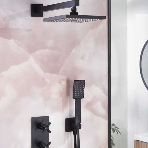 Bristan Cruzar Matt Black 2 Outlet Shower Pack with Overhead Shower and Handset #2