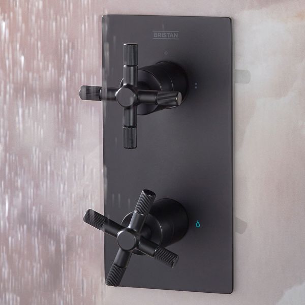 Bristan Cruzar Matt Black 2 Outlet Shower Pack with Overhead Shower and Handset #4
