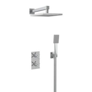 Bristan Cruzar Chrome 2 Outlet Shower Pack with Overhead Shower and Handset