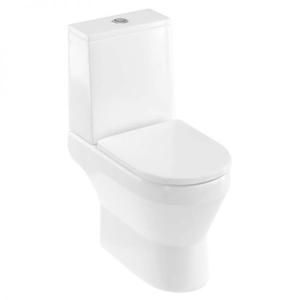 Britton Curve2 Rimless Open Back Close Coupled Toilet with Cistern and Seat