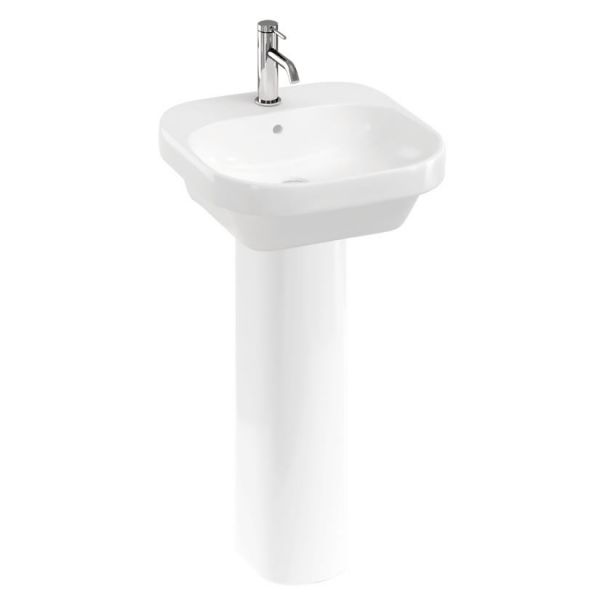 Britton Curve2 White 450mm Basin and Full Pedestal