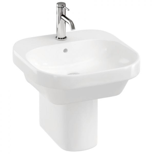 Britton Curve2 White 450mm Basin and Semi Pedestal