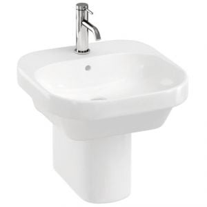 Britton Curve2 White 450mm Basin and Semi Pedestal