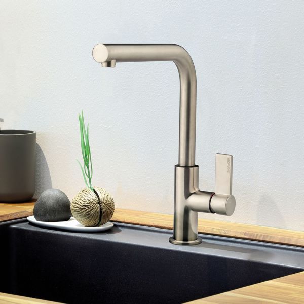 Clearwater Auriga Single Lever Brushed Nickel Monobloc Kitchen Sink Mixer Tap #2