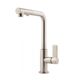 Clearwater Auriga Pull out Spout Brushed Nickel Monobloc Kitchen Sink Mixer Tap