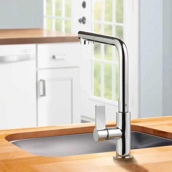 Clearwater Auriga Pull out Spout Chrome Monobloc Kitchen Sink Mixer Tap