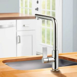 Clearwater Auriga Pull out Spout Chrome Monobloc Kitchen Sink Mixer Tap