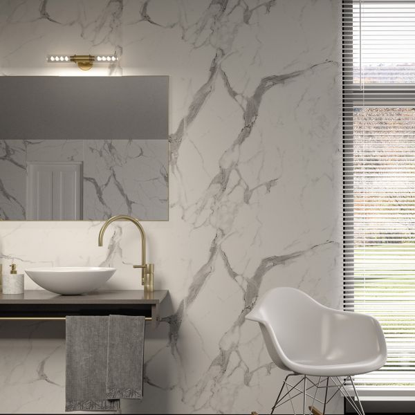 Nuance Small Recess Calacatta Statuario Waterproof Wall Panel Pack 1200 x 1200 #3