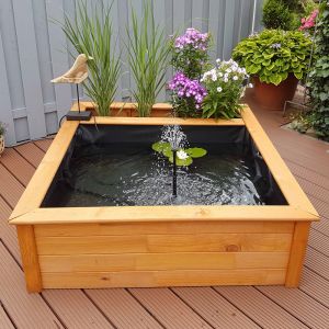 Promex Raised Square Garden Solar Pond Kit with Planting Zone