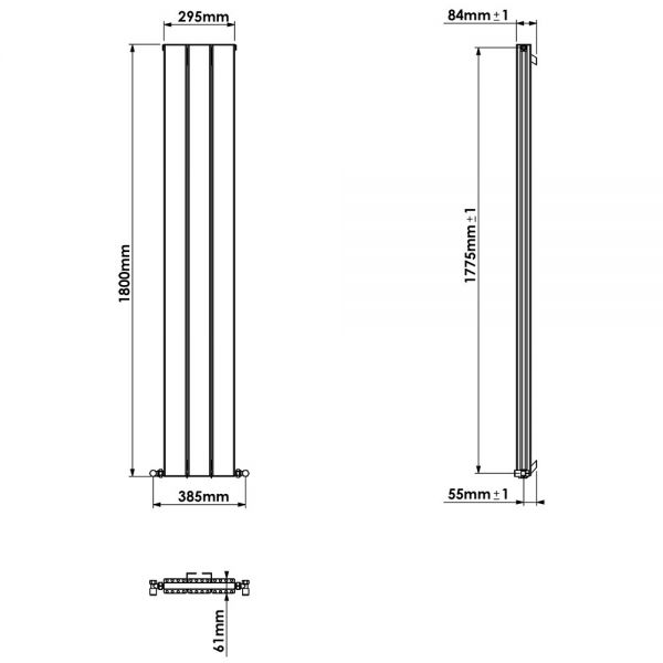 Carisa Angers Double White Aluminium Radiator 1800 x 295mm #3