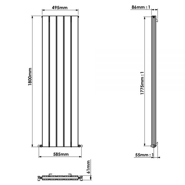 Carisa Angers Double White Aluminium Radiator 1800 x 495mm #3