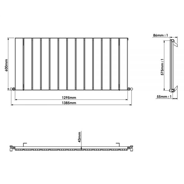 Carisa Angers Single White Aluminium Radiator 600 x 1295mm #4