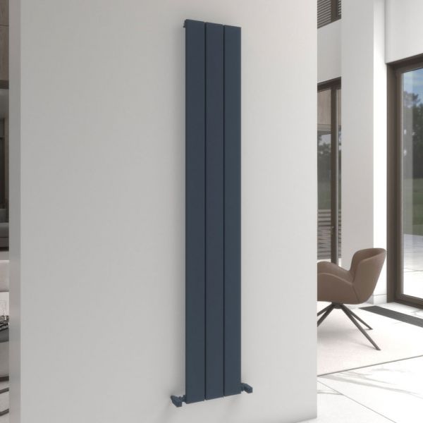 Carisa Angers Single Anthracite Aluminium Radiator 1800 x 295mm