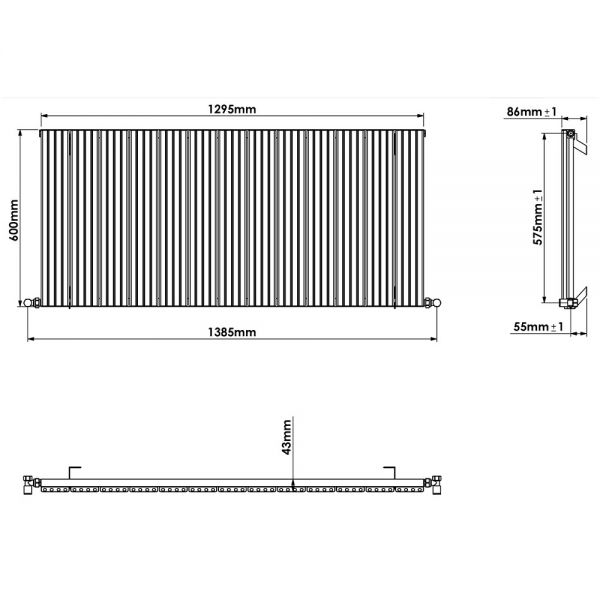 Carisa Chambord Single White Aluminium Radiator 600 x 1295mm #4