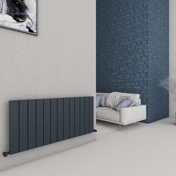 Carisa Chambord Single Anthracite Aluminium Radiator 600 x 1295mm #2