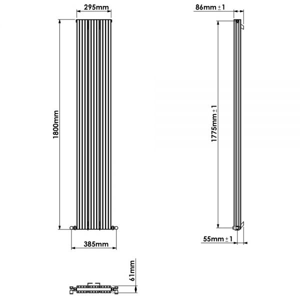 Carisa Chambord Double White Aluminium Radiator 1800 x 295mm #4
