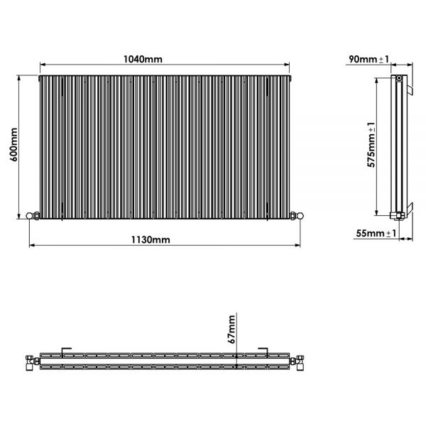 Carisa Monza Double White Aluminium Radiator 600 x 1040mm #3