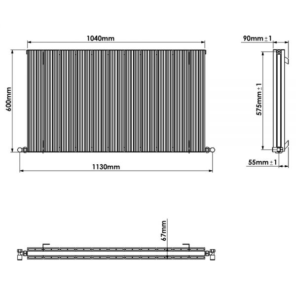 Carisa Monza Double Black Aluminium Radiator 600 x 1040mm #3