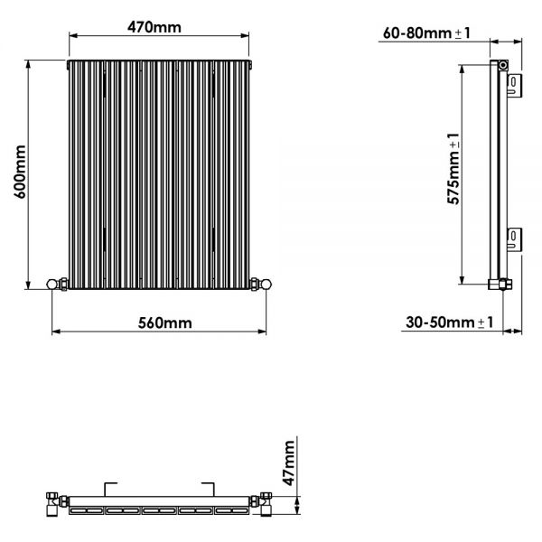 Carisa Monza Single White Aluminium Radiator 600 x 470mm #4