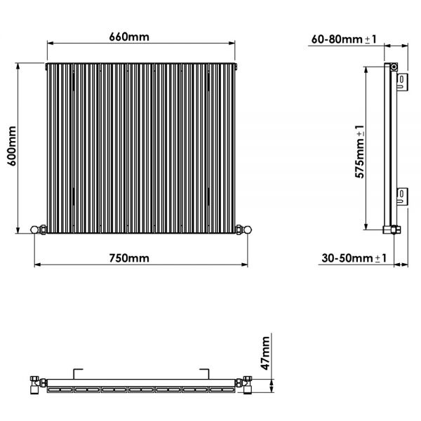 Carisa Monza Single White Aluminium Radiator 600 x 660mm #4