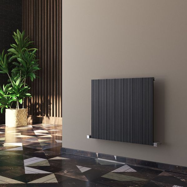 Carisa Monza Single Black Aluminium Radiator 600 x 660mm #2