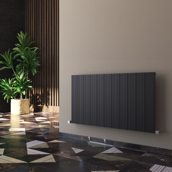Carisa Monza Single Black Aluminium Radiator 600 x 1040mm #2