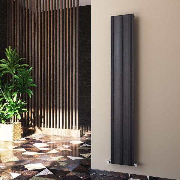Carisa Monza Single Black Aluminium Radiator 1800 x 280mm #2