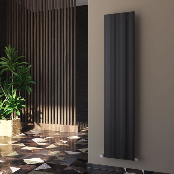 Carisa Monza Single Black Aluminium Radiator 1800 x 375mm #2