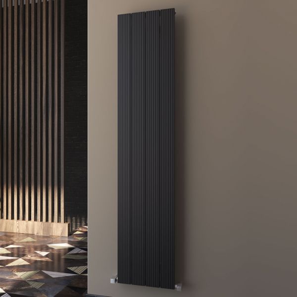 Carisa Monza Single Black Aluminium Radiator 1800 x 375mm