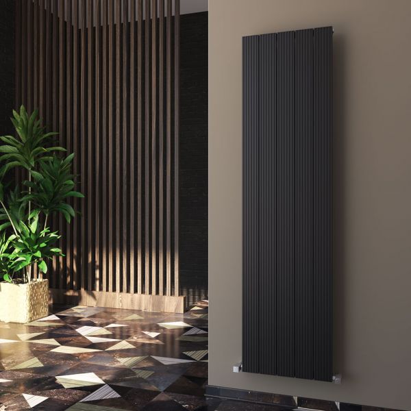 Carisa Monza Single Black Aluminium Radiator 1800 x 470mm #2