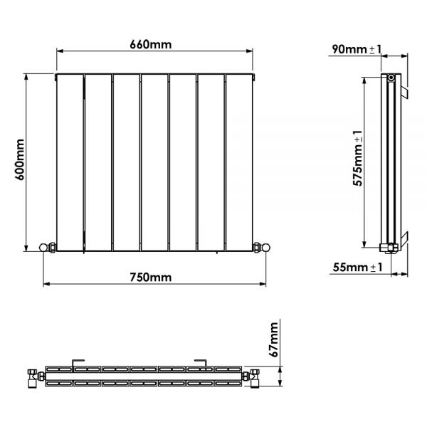 Carisa Nemo Double White Aluminium Radiator 600 x 660mm #4
