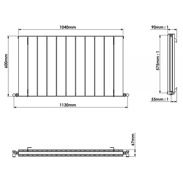 Carisa Nemo Double White Aluminium Radiator 600 x 1040mm #4