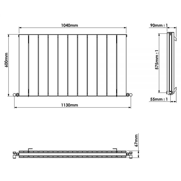 Carisa Nemo Double Black Aluminium Radiator 600 x 1040mm #4