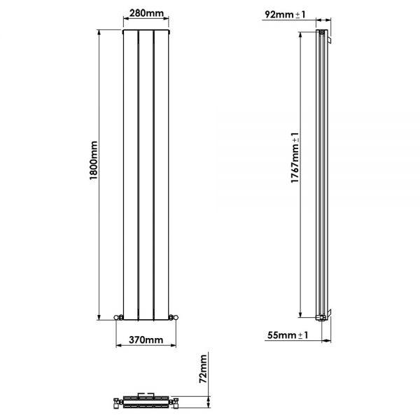 Carisa Nemo Double White Aluminium Radiator 1800 x 280mm #4