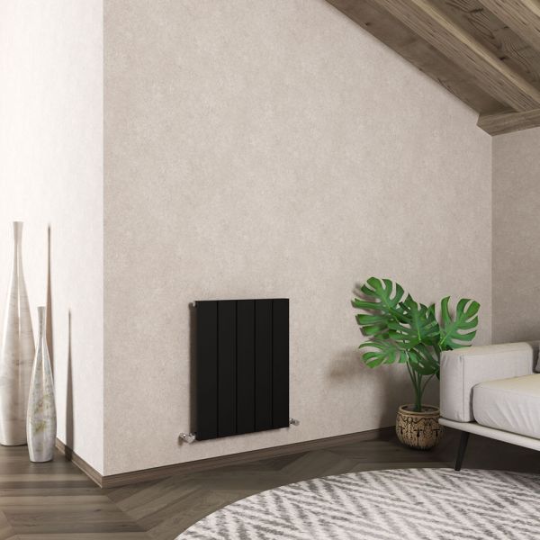 Carisa Nemo Single Black Aluminium Radiator 600 x 470mm #2