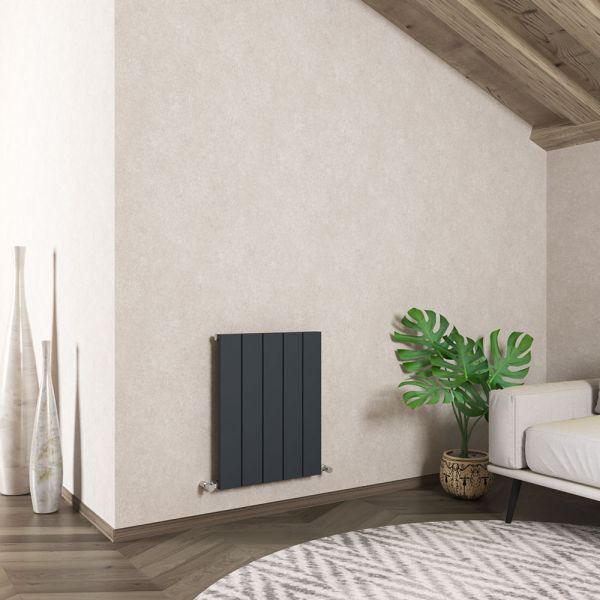 Carisa Nemo Single Anthracite Aluminium Radiator 600 x 470mm #2