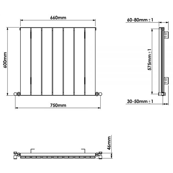 Carisa Nemo Single White Aluminium Radiator 600 x 660mm #4