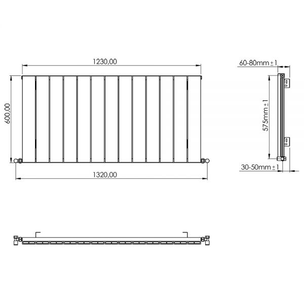 Carisa Nemo Single Anthracite Aluminium Radiator 600 x 1230mm #4