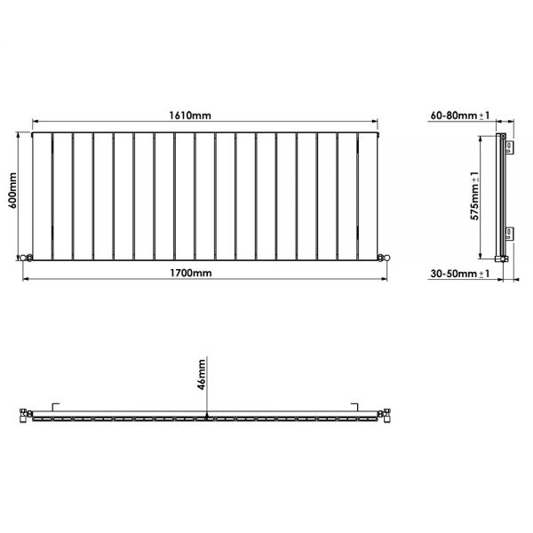 Carisa Nemo Single White Aluminium Radiator 600 x 1610mm #3