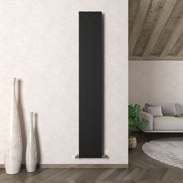 Carisa Nemo Single Black Aluminium Radiator 1800 x 280mm #2